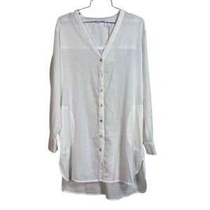 🆕 Sigrid Olsen White Linen Button Up Shirt